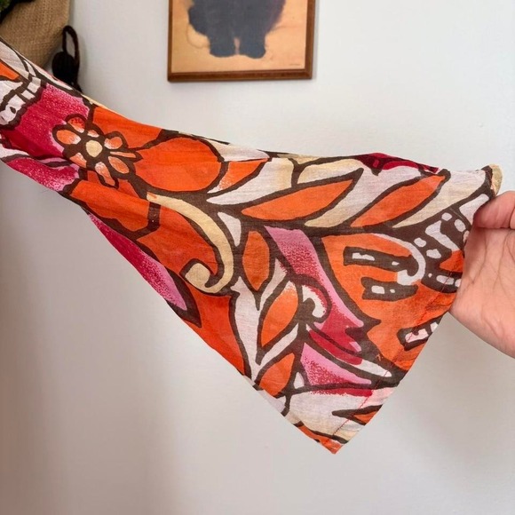 Retro Floral Sequin Bell Sleeve Dress - Picture 6 of 6